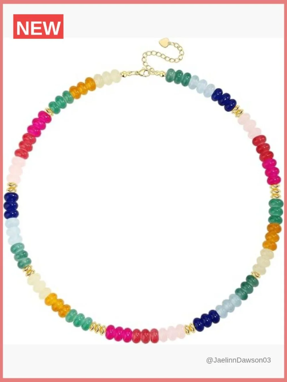 Handmade Glass Bead Choker Necklace Bohemian Rainbow Jewelry for Women